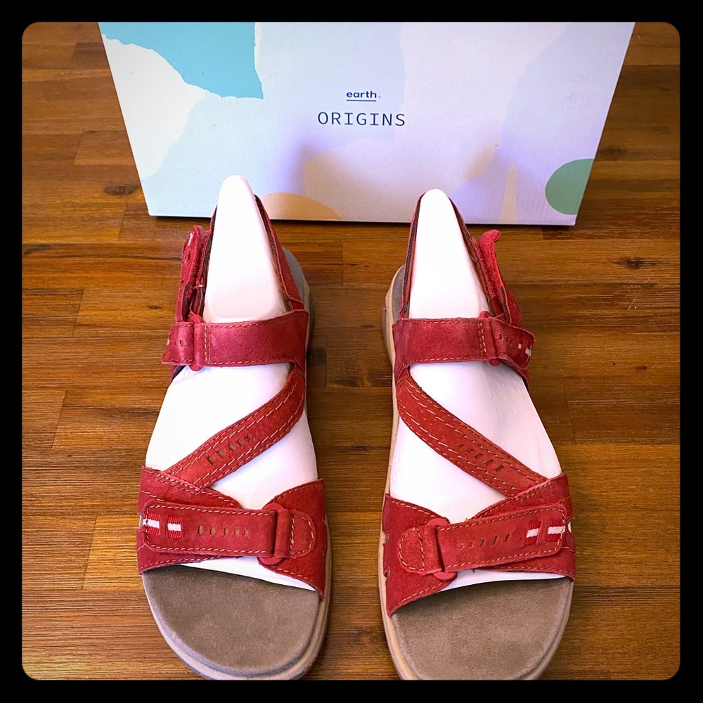 Higgins Holland Red Suede Sandals